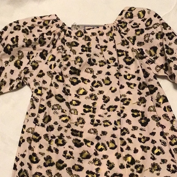 NWT Pink Leopard Print Peasant Dress Size 5 - Picture 1 of 2